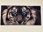 Canvas schilderij - Zwarte tijger - Wanddecoratie - Poster - 40x80