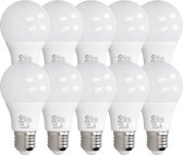 ECD Germany 10er Pack E27 LED-lamp 9W - vervangt 60W gloeilamp - neutraal wit 4000K - 589 lumen - kijkhoek 270° - 220-240V - EEK A+ - gloeilamp spaarlamp