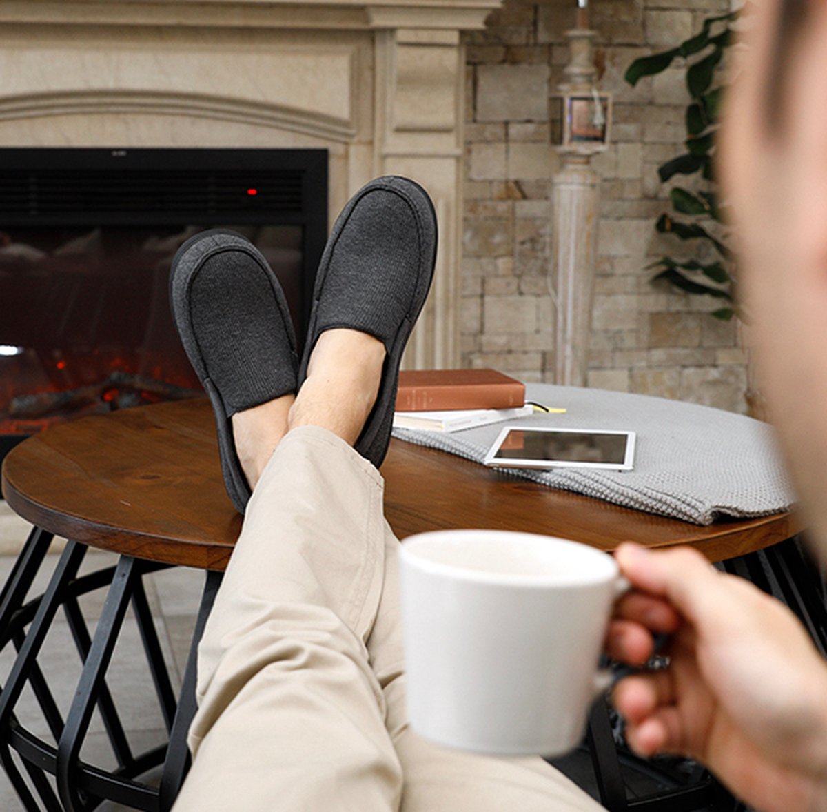 ULTRAIDEAS Gezellige mocassins voor heren met traagschuim, met antislip