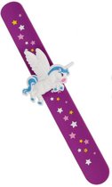 Unicorn Klaparmband Met Sterretjes Meisjes 21,5 Cm Paars