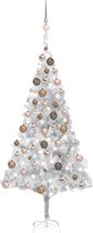 Huis en Tuin Depot Kunstkerstboom Met Led'S En Kerstballen 180 Cm Pet Zilverkleur