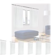 Relaxdays 8x vitrage kant en klaar - lichtdoorlatend - 145 x 140 cm - glasgordijn - wit