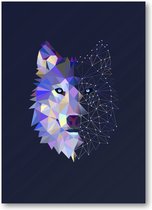 Abstracte Wolf - 120 Stukjes puzzel voor volwassenen - Minimalist - Dieren