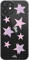 xoxo Wildhearts case voor iPhone 12 - Pink Stars - xoxo Wildhearts Transparant Case