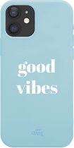 iPhone 12 - Good Vibes Blue - iPhone Short Quotes Case