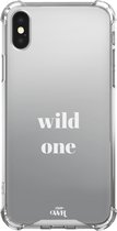 Mirror Case - Wild One - Spiegelhoesje geschikt voor Apple iPhone 10 / Xs hoesje - Shockproof case met spiegel en tekst - Spiegel hoesje geschikt voor iPhone X / Xs case