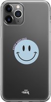 xoxo Wildhearts case voor iPhone 12 Pro Max - Smiley Blue - xoxo Wildhearts Transparant Case