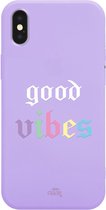 iPhone XS Max - Good Vibes Purple - iPhone Rainbow Quotes Case