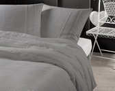 Droomtextiel Papillon Dekbedovertrek Madrid Grijs Tweepersoons 200-200/220 cm - Hoogwaardige Percale Katoen Super Zacht