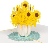 Hartensteler - 3D Pop-Up Wenskaarten - Zonnebloem kaart- Sunflower Pop-Up Card