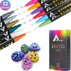 foto van Stiften - Verfstiften - 0.7 tip - Acryl stiften - Happy Stones - 12 kleuren - Acrylverf
