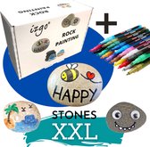 Stenen Schilderen - Happy Stones maken - 75-delig Rock Painting Pakket - Complete Startset met steentjes acrylverf en stiften - Mandala - HappyStone keien beschilderen verven