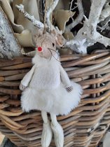 Ornament Muis - Set van 2 in grijs en wit - Home Society