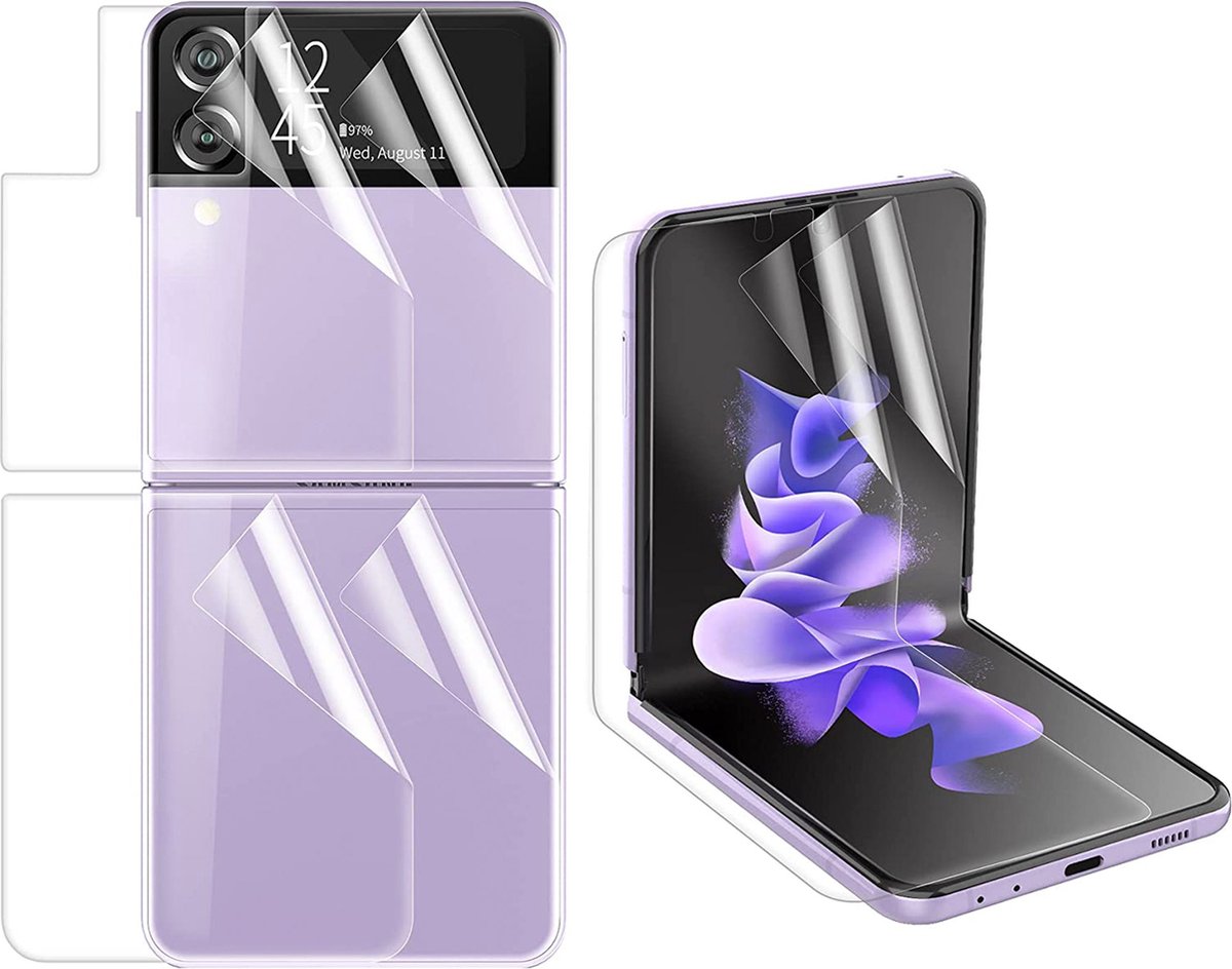 Screenprotector geschikt voor Samsung Galaxy Z Flip 3 - Beschermglas Screen Protector