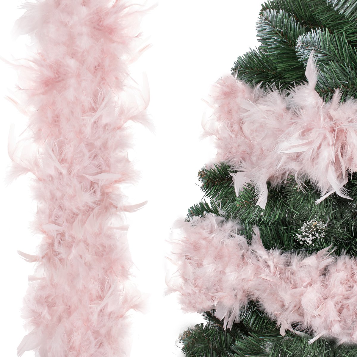 Springos Boa | Kerstslinger | Kerstboa | Kerst Accessoires | 3 m | Roze