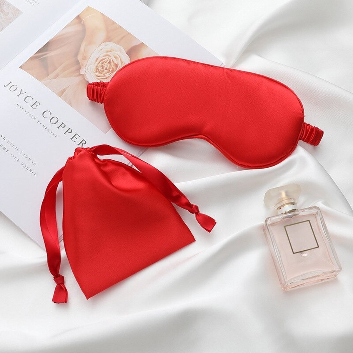 Premium Zijden Slaapmasker - 100% Moerbeizijde - Rood