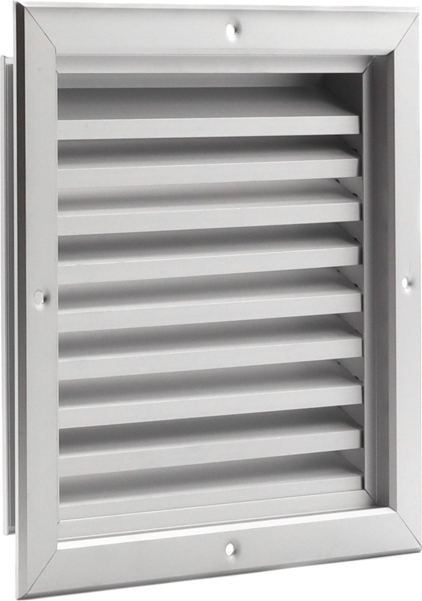 ALU gevelrooster vaste lamellen 200x200mm