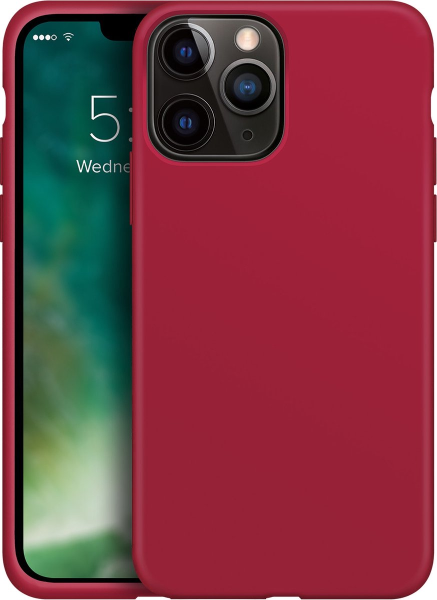 Xqisit Silicone case Anti Bac PC en siliconen hoesje geschikt voor iPhone 13 Pro - rood