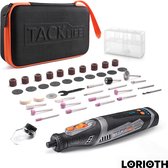 LORIOTH® Roterende multitool - Professioneel - Draadloos - 8V - Met 43 Accessoires - DIY - Lang uithoudings vermogen - Zwart