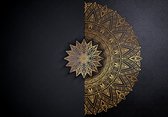 Fotobehangkoning - Gouden Mandala - Vliesbehang - 416 x 254 cm