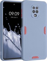 kwmobile hoesje compatibel met Xiaomi Redmi Note 9S / 9 Pro / 9 Pro Max - Hoes met reliëf voor extra grip in rood / grijs - Robuust ontwerp design