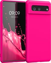 kwmobile telefoonhoesje voor Google Pixel 6 - Hoesje voor smartphone - Back cover in neon roze