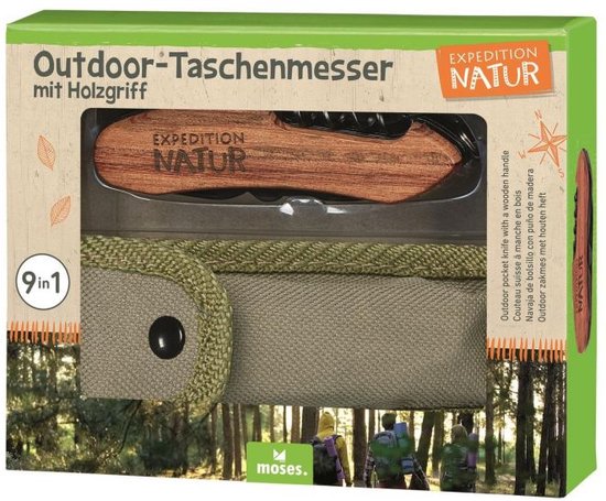 Floz Zakmes voor kinderen - kinderzakmes met 9 functies - rvs en houten handvat