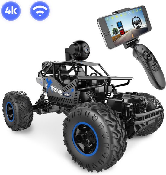 Logivision R99 Bestuurbare Auto met 4K Camera - RC Auto - Voor Volwassenen/Kinderen - Met Accu - voor Jongens/Meisjes - Monstertruck - Zwart/Blauw