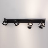 Nova Luce Salve - opbouwspot 4xGU10 - 4lichts - mat zwart - plafondspot - SMART geschikt
