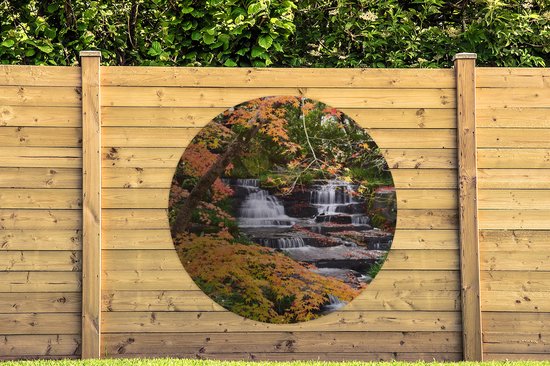 Garden Circle Feuilles d'Automne à Kobe au Japon - 150x150 cm - Affiche Ronde de Jardin - Extérieur