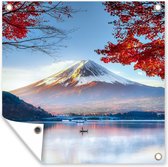 Tuin poster De Japanse Fuji berg in Azië tijdens de herfst - 200x200 cm - Tuindoek - Buitenposter