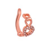 Hartjes ear cuff | rose gold gekleurd