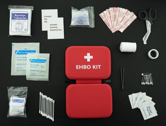 EHBO kit - voor onderweg – op werk - licht - verbanddoos - reisformaat – 53  delig –... | bol.com