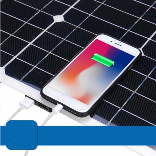 Epron® Zonnepaneel Camper - Zonnepaneel Oplader - Solar Panel - Solar Charger - Powerbank Zonneenergie - USB Zonnepaneel - 100W