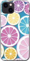 Geschikt voor iPhone 13 mini hoesje - Fruit - Grapefruit - Tropisch - Siliconen Telefoonhoesje - Verjaardag cadeau tiener