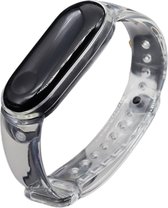 Horlogeband geschikt Voor Mi Band 5/6 - Horloge Band - Polsband - Vervanging Bandjes - Transparant Wit