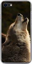 Geschikt voor iPhone 8 hoesje - Wolf - Grijs - Dieren - Siliconen Telefoonhoesje