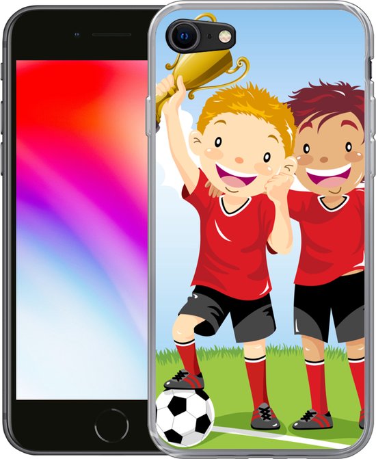 Coque iPhone 8 - deux joueurs de football qui ont gagné un prix - Siliconen  Phone Case | bol.com