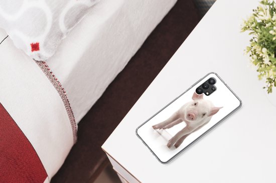 Coque Samsung Galaxy A32 5G - Cochon - Animaux - Wit - Siliconen - Sinterklaas - Noël - Cadeaux - Cadeaux de chaussures