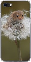 Geschikt voor iPhone 8 hoesje - Muis - Jong - Bloemen - Siliconen Telefoonhoesje