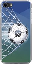 Geschikt voor iPhone 7 hoesje - Een illustratie van een voetbal in het net -Jongens - Meisjes - Kinderen - Siliconen Telefoonhoesje