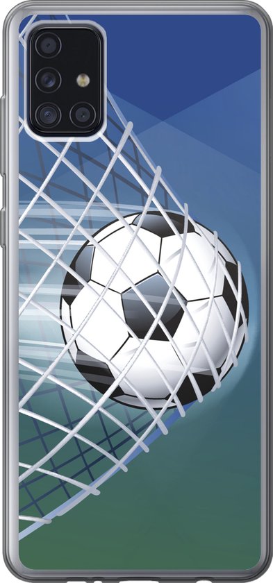 Kwade trouw expeditie Gedragen Samsung Galaxy A52 5G hoesje - Een illustratie van een voetbal in het net  -Jongens -... | bol.com
