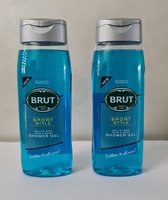 Brut Sport Style Hair and Body Shower Gel 2x500ml