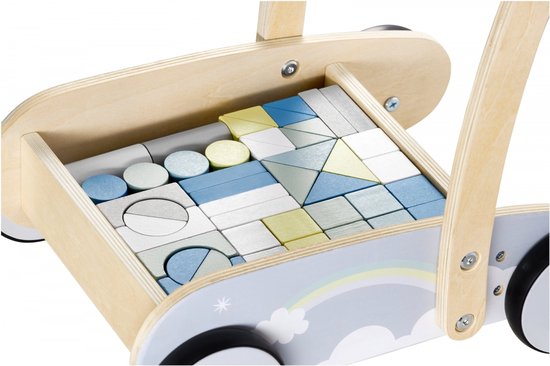 Van Dijk Toys houten loopwagen vanaf 1 jaar - Naturel - Rood (Kinderopvang kwaliteit Van Dijk Toys houten loopwagen vanaf 1 jaar - Naturel - Rood (Kinderopvang kwaliteit