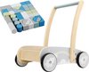 foto van Blokkenkar Mamabrum Wolkjes Loopwagen Baby loophulp voor 1 jaars duwkar houten walker blokkenwagen met blokken activiteiten loopkar babywalker wagentje jongen meisje leren lopen kar blokkendoos wagen duw loop hout loopwagens looptrainer duwwagen