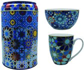 Images D'Orient Tin box with mug 220ml & bowl 12cm, MOUCHARABIEH
