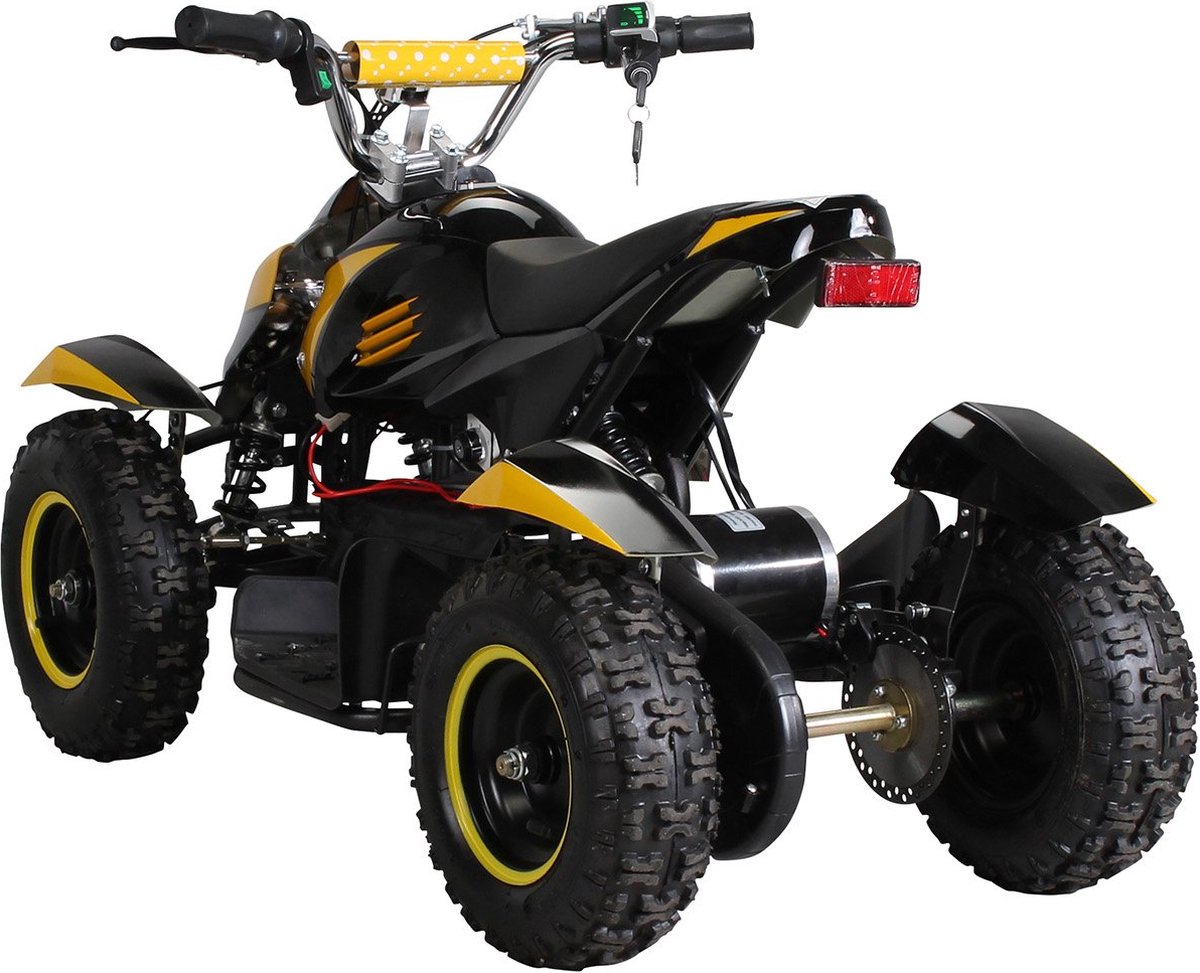 Elektrische kinder Quad ATV Cobra 800 watt 25 - 30 km/u 3 Standen Zwart/Geel  | bol.com