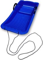 Slee plastic - Kunststof slede - Handig als strandtrolley - Winter - Met rem en trekkoord - Blauw
