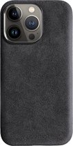 DrPhone Alcan S - Luxe Alcantara Suede - Schokbestendig - TPU – Back Cover – 6,1 Inch - Geschikt voor iOS Smartphone 13 Pro - Zwart