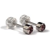 Aramat jewels ® - Zweerknopjes oorbellen 4mm licht paars chirurgisch staal
